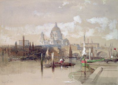 St. Pauls vom Fluss aus, 1863 von David Roberts